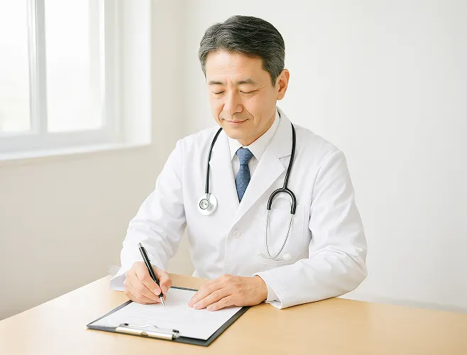 同意書にサインする様子